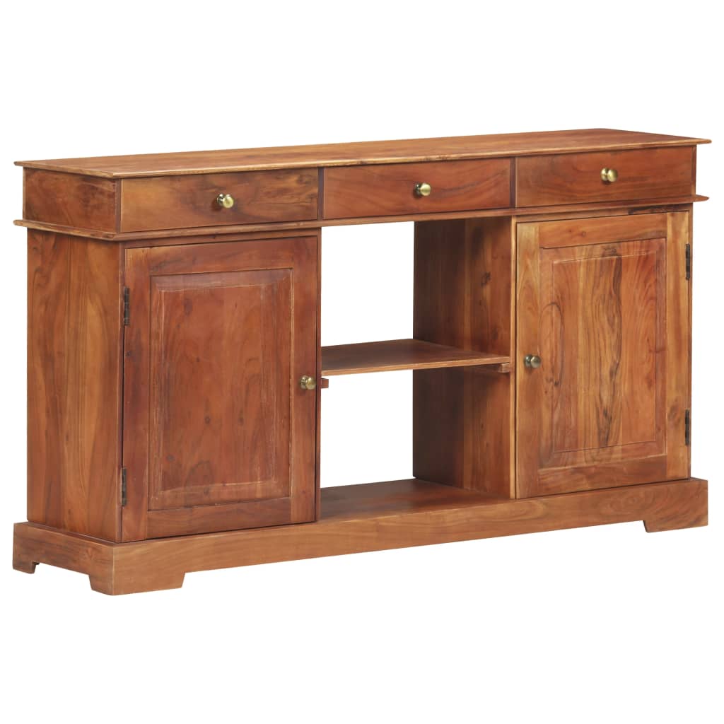 vidaXL Sideboard 53.1"x13.8"x29.5" Solid Acacia Wood-11