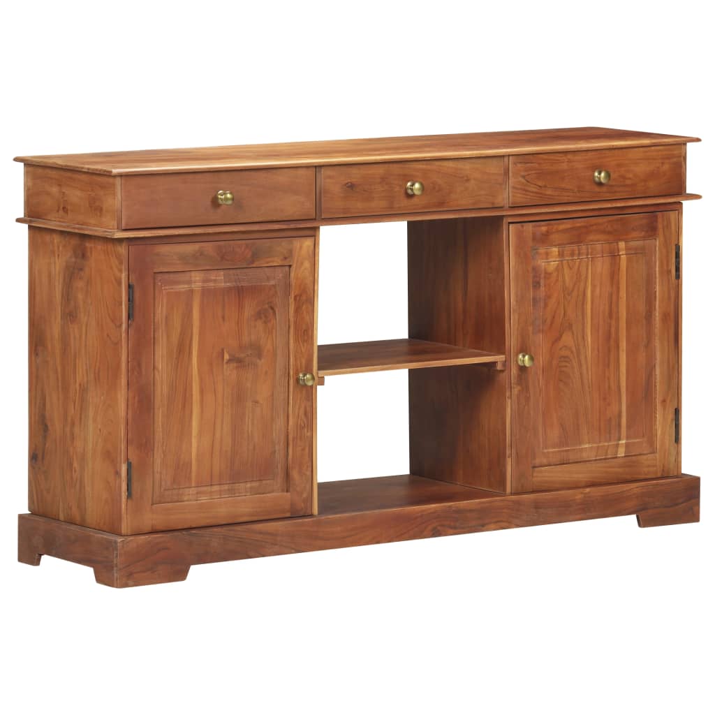 vidaXL Sideboard 53.1"x13.8"x29.5" Solid Acacia Wood-8