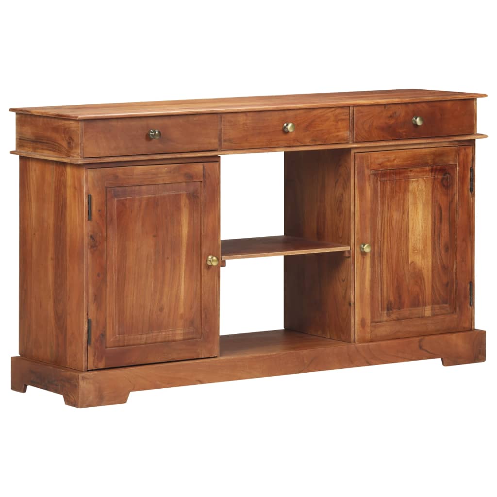 vidaXL Sideboard 53.1"x13.8"x29.5" Solid Acacia Wood-9