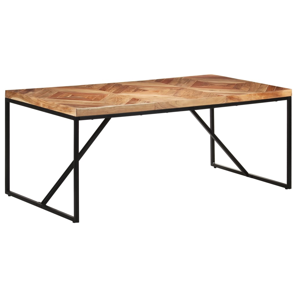 vidaXL Dining Table Kitchen Dining Room Table Solid Acacia and Mango Wood-47