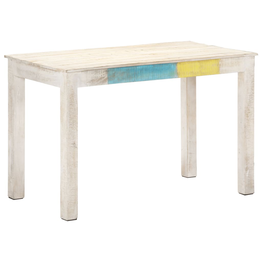 vidaXL Dining Table Kitchen Table Dining Room Table White Solid Mango Wood-12