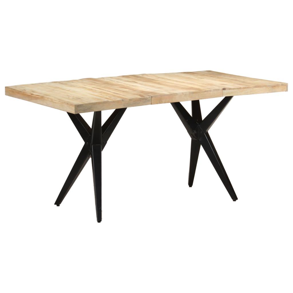 vidaXL Dining Table 63"x31.5"x29.9" Rough Mango Wood-6