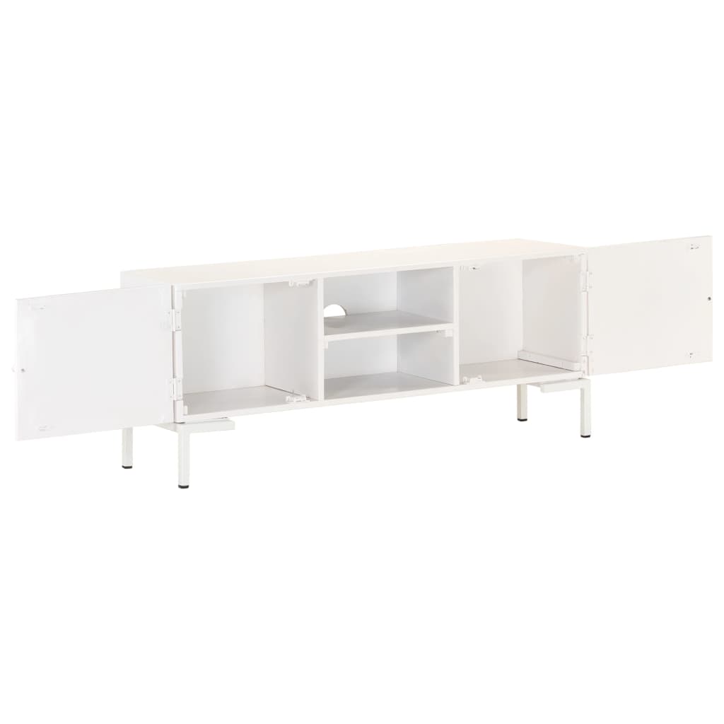 vidaXL TV Stand White 45.3"x11.8"x18.1" Solid Wood Mango-2