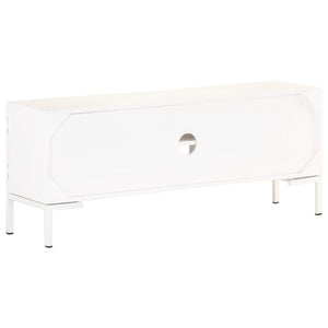 vidaXL TV Stand White 45.3"x11.8"x18.1" Solid Wood Mango-5