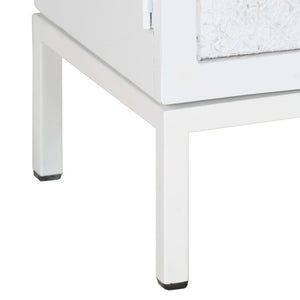 vidaXL TV Stand White 45.3"x11.8"x18.1" Solid Wood Mango-8