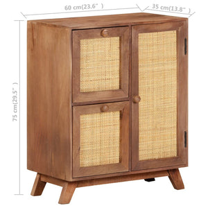 vidaXL Sideboard 23.6"x13.8"x29.5" Solid Mango Wood-9