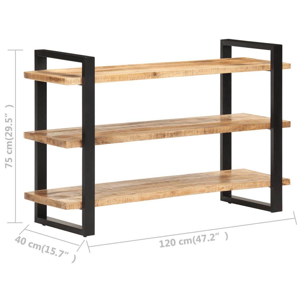 vidaXL Sideboard with 3 Shelves 47.2"x15.7"x29.5" Rough Mango Wood-0