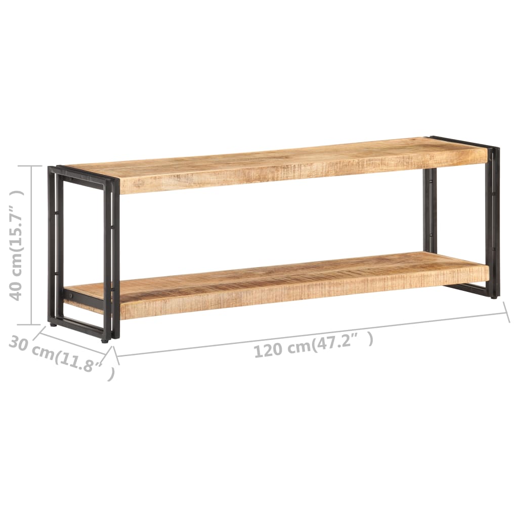 vidaXL TV Stand 47.2"x11.8"x15.7" Rough Mango Wood-0