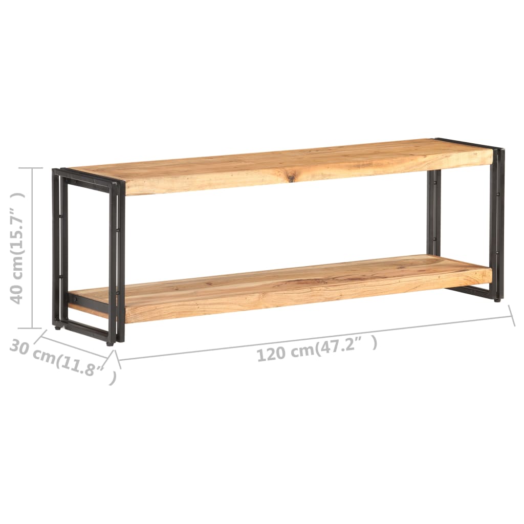 vidaXL TV Stand 47.2"x11.8"x15.7" Solid Wood Acacia-4