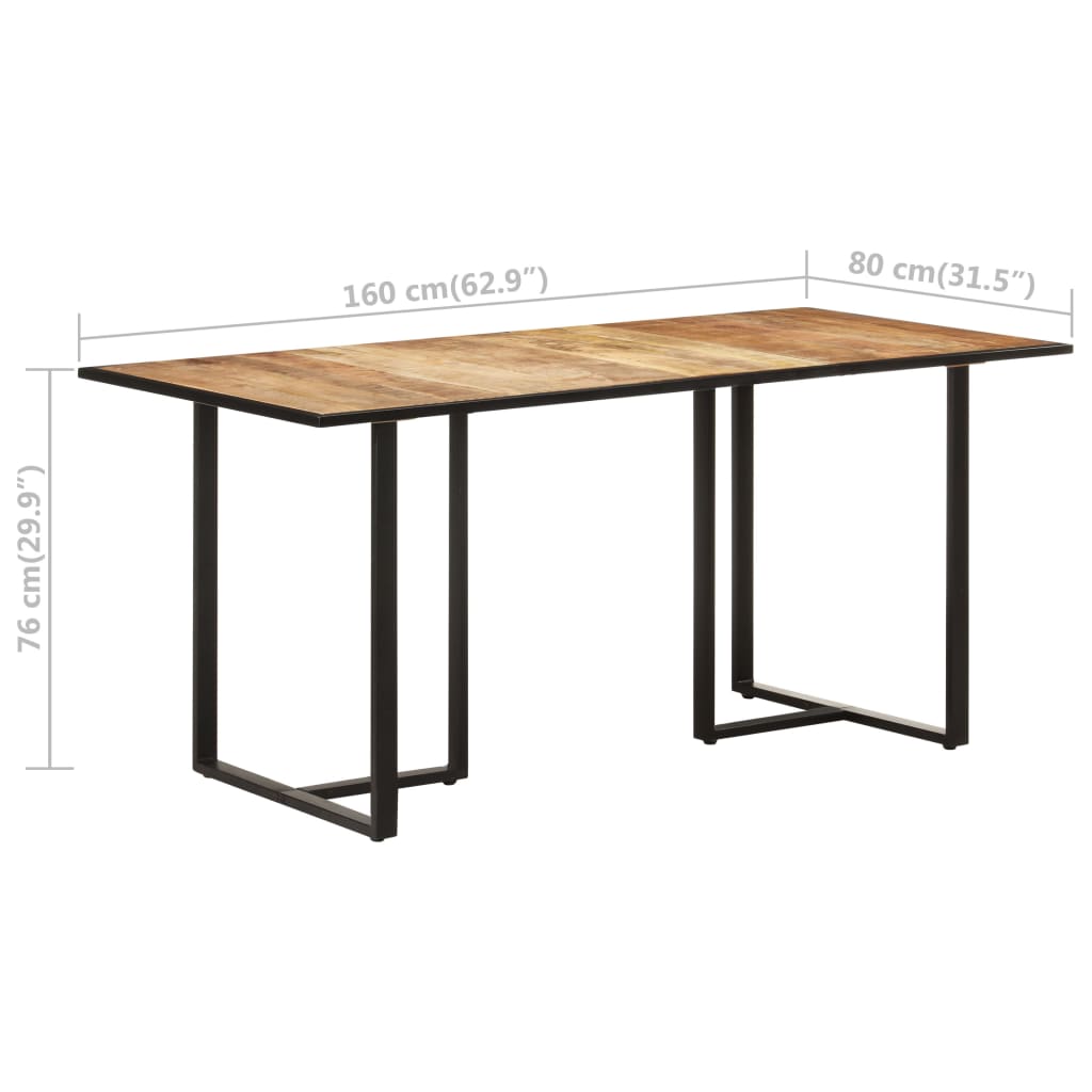 vidaXL Dining Table 63" Rough Mango Wood-0