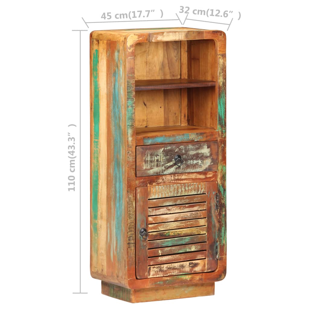 vidaXL Highboard 17.7"x12.6"x43.3" Solid Reclaimed Wood-7