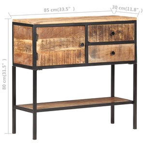 vidaXL Sideboard 33.5"x11.8"x31.5" Rough Mango Wood-8