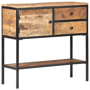 vidaXL Sideboard 33.5"x11.8"x31.5" Rough Mango Wood-10