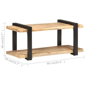 vidaXL TV Stand 35.4"x15.7"x15.7" Rough Mango Wood-0