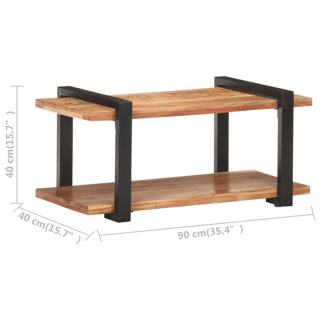 vidaXL TV Stand 35.4"x15.7"x15.7" Solid Wood Acacia-5