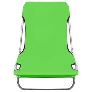 vidaXL 2x Folding Sun Lounger Steel and Fabric Garden Lounge Seat Multi Colors-15