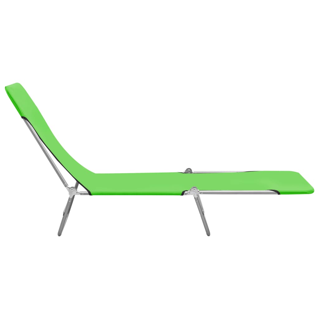vidaXL 2x Folding Sun Lounger Steel and Fabric Garden Lounge Seat Multi Colors-43