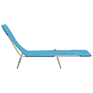 vidaXL 2x Folding Sun Lounger Steel and Fabric Garden Lounge Seat Multi Colors-45