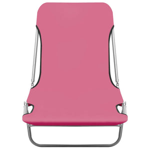 vidaXL 2x Folding Sun Lounger Steel and Fabric Garden Lounge Seat Multi Colors-24