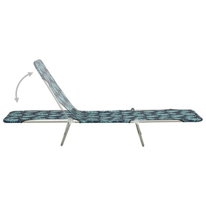 vidaXL 2x Folding Sun Lounger Steel and Fabric Garden Lounge Seat Multi Colors-4