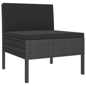 vidaXL Patio Furniture Set 2 Piece Patio Sectional Sofa with Table Poly Rattan-18