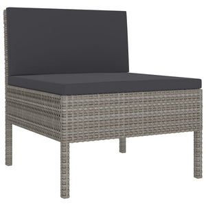 vidaXL Patio Furniture Set 2 Piece Patio Sectional Sofa with Table Poly Rattan-3