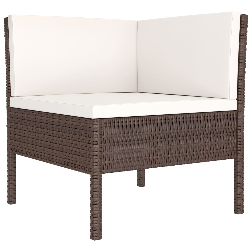vidaXL Patio Furniture Set 2 Piece Patio Sectional Sofa with Table Poly Rattan-7