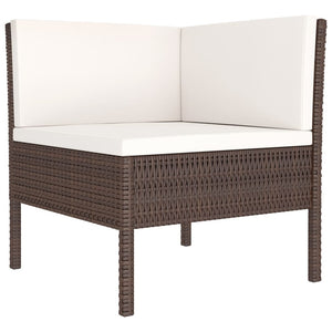 vidaXL Patio Furniture Set 2 Piece Patio Sectional Sofa with Table Poly Rattan-7