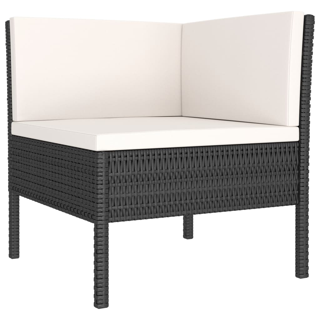 vidaXL Patio Furniture Set 2 Piece Patio Sectional Sofa with Table Poly Rattan-13