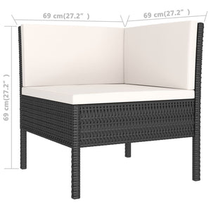 vidaXL Patio Furniture Set 2 Piece Patio Sectional Sofa with Table Poly Rattan-12