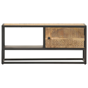 vidaXL TV Stand TV Console Sideboard TV Unit with Carved Door Rough Mango Wood-15