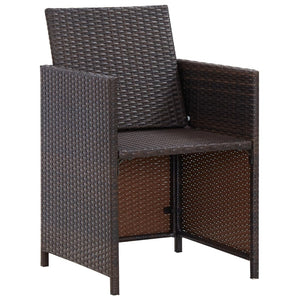 vidaXL Patio Chairs with Cushions 2 pcs Poly Rattan Brown-5