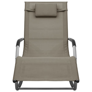 vidaXL Patio Lounge Chair Porch Chair with Pillow Rocking Sunlounger Textilene-52