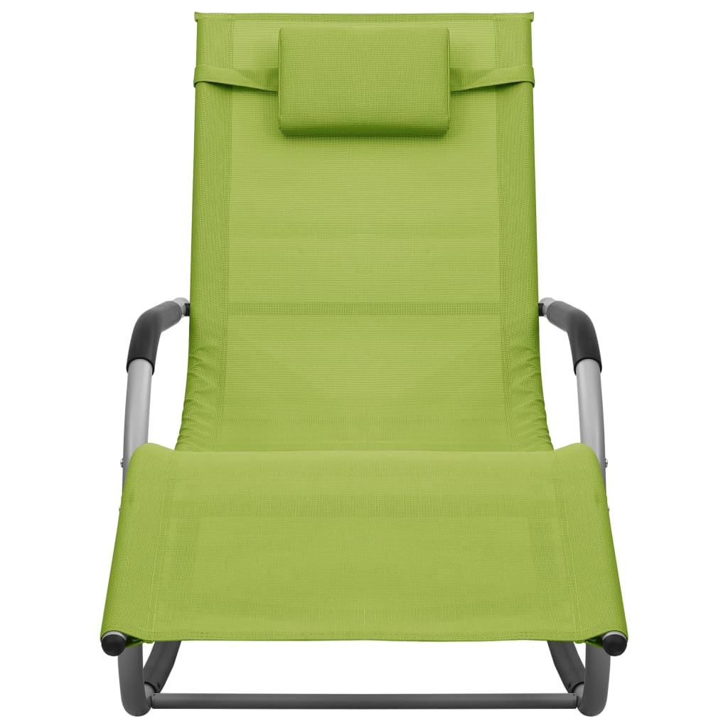 vidaXL Patio Lounge Chair Porch Chair with Pillow Rocking Sunlounger Textilene-28