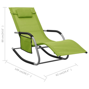 vidaXL Patio Lounge Chair Porch Chair with Pillow Rocking Sunlounger Textilene-37