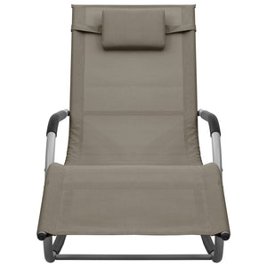 vidaXL Patio Lounge Chair Porch Chair with Pillow Rocking Sunlounger Textilene-24