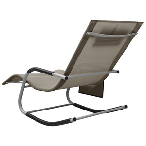 vidaXL Patio Lounge Chair Porch Chair with Pillow Rocking Sunlounger Textilene-36