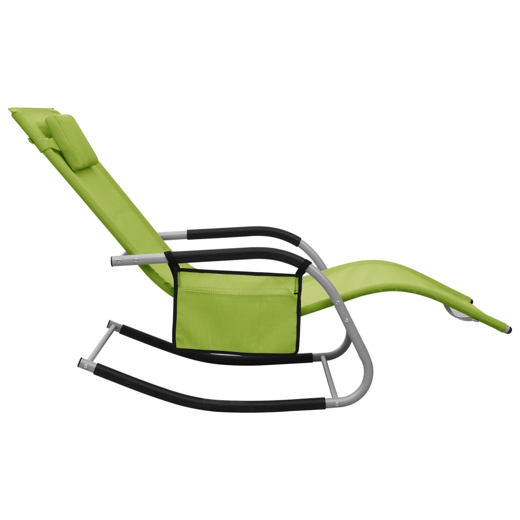 vidaXL Patio Lounge Chair Porch Chair with Pillow Rocking Sunlounger Textilene-7