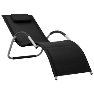 vidaXL Patio Lounge Chair Outdoor Sunbed with Pillow Sunlounger Textilene-6