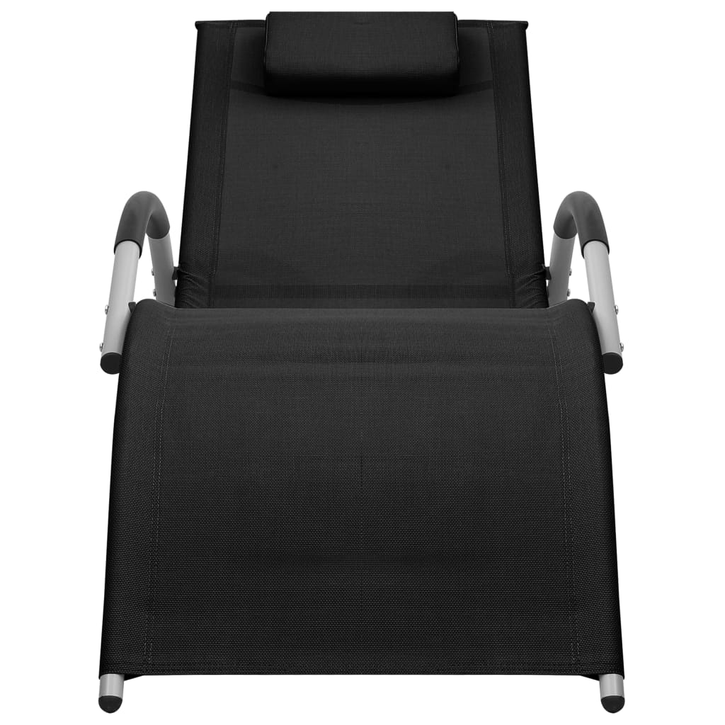 vidaXL Patio Lounge Chair Outdoor Sunbed with Pillow Sunlounger Textilene-12