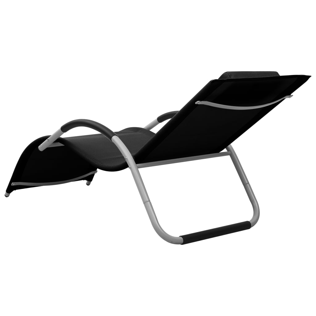 vidaXL Patio Lounge Chair Outdoor Sunbed with Pillow Sunlounger Textilene-16