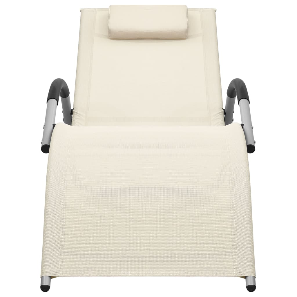 vidaXL Patio Lounge Chair Outdoor Sunbed with Pillow Sunlounger Textilene-0