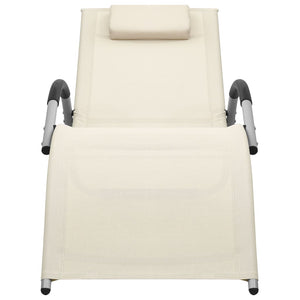 vidaXL Patio Lounge Chair Outdoor Sunbed with Pillow Sunlounger Textilene-0