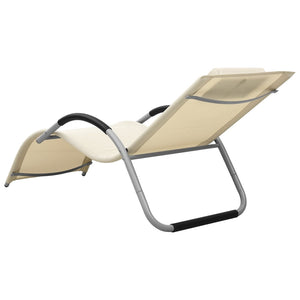 vidaXL Patio Lounge Chair Outdoor Sunbed with Pillow Sunlounger Textilene-5