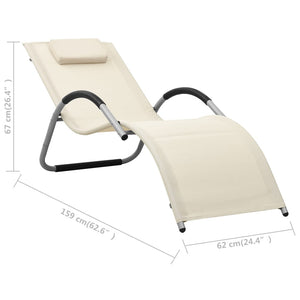 vidaXL Patio Lounge Chair Outdoor Sunbed with Pillow Sunlounger Textilene-1