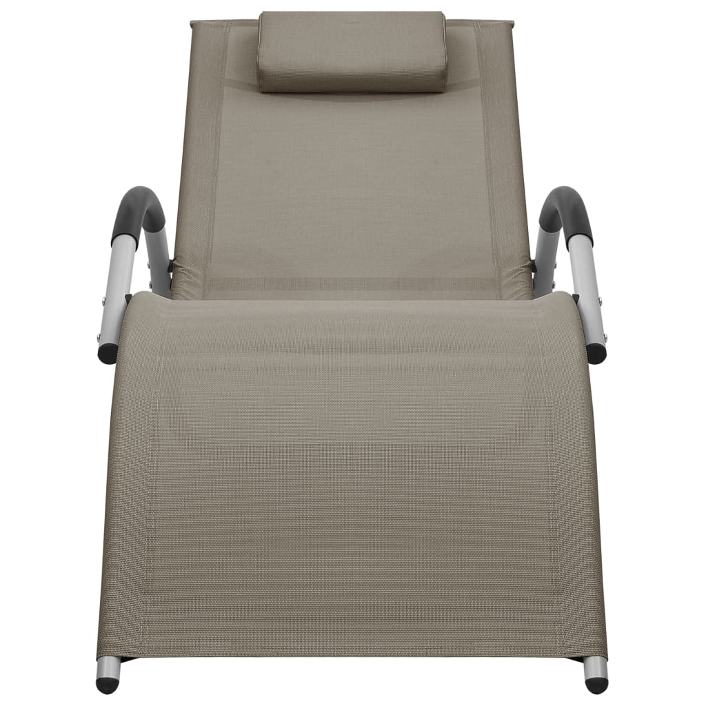 vidaXL Patio Lounge Chair Outdoor Sunbed with Pillow Sunlounger Textilene-11