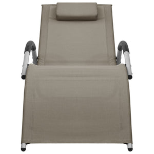 vidaXL Patio Lounge Chair Outdoor Sunbed with Pillow Sunlounger Textilene-11