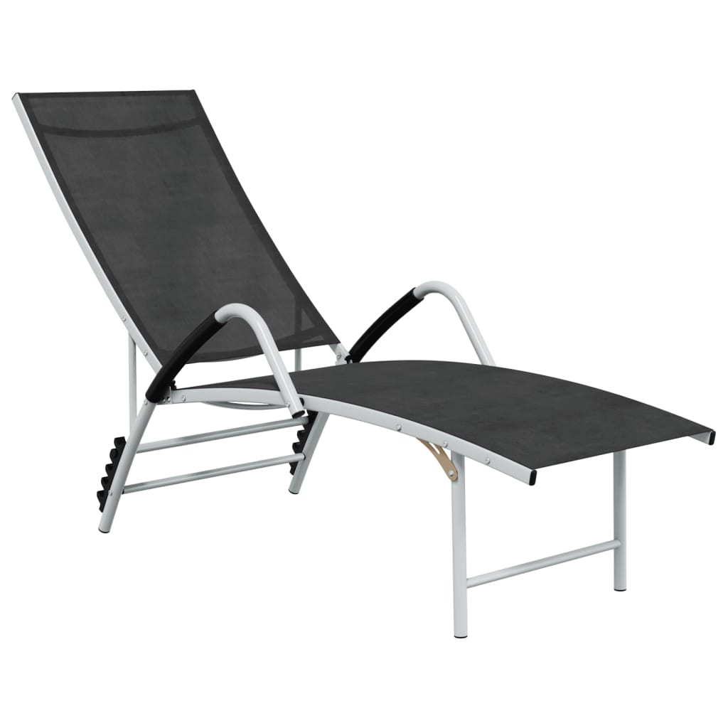 vidaXL Patio Lounge Chair Outdoor Sunbed Sunlounger Textilene and Aluminum-10