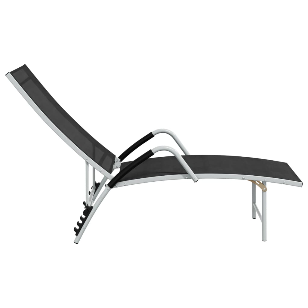 vidaXL Patio Lounge Chair Outdoor Sunbed Sunlounger Textilene and Aluminum-20