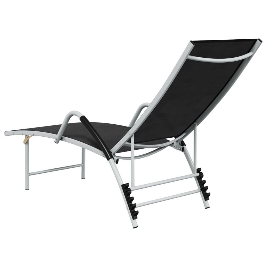 vidaXL Patio Lounge Chair Outdoor Sunbed Sunlounger Textilene and Aluminum-1